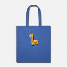 Giraffe With Red Spots Royal Blue Tote Bag